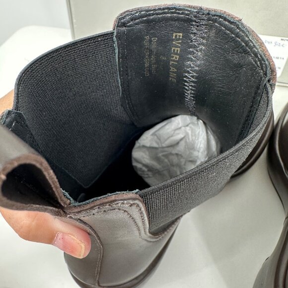 Everlane The Puffa Boot in Dark Brown size 8 Chelsea Ankle 3.25" Chunky Platform - Picture 6 of 8